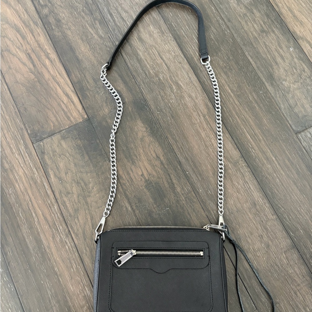 Rebecca Minkoff Black Crossbody Bag with Silver Chain